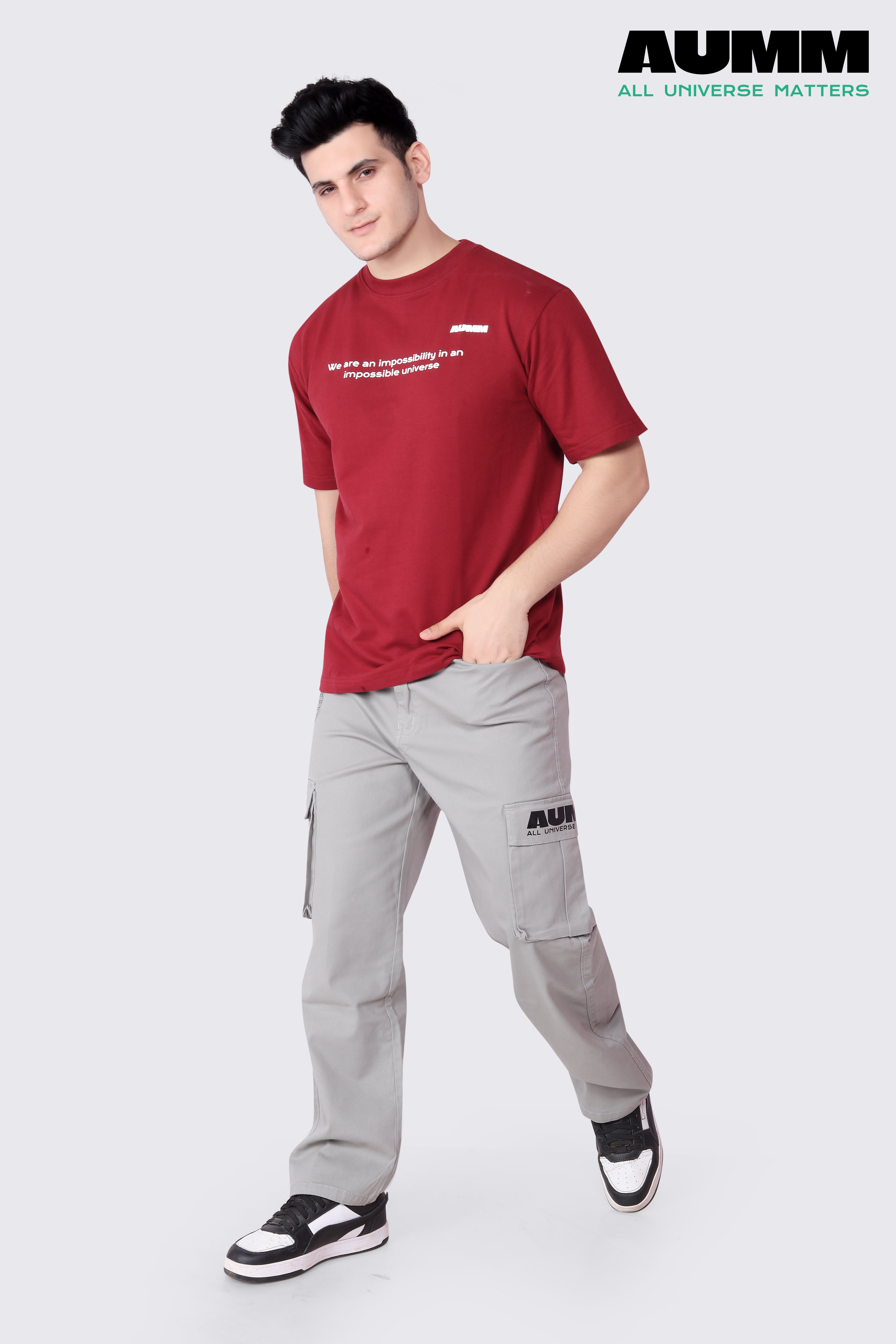 6 Pocket Light Grey Cargo Pants - AUMM #