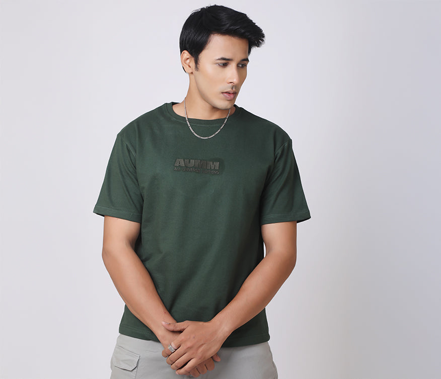 AUMM Box Fit Mineral Green T-shirt - AUMM #