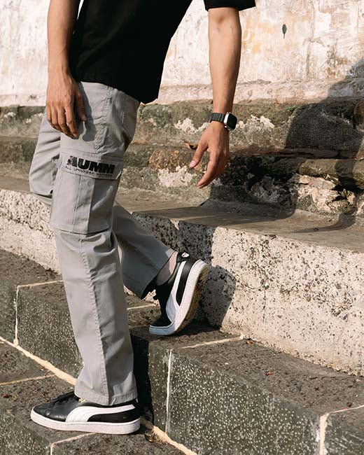 7 Pocket Light Grey Cargo Pants