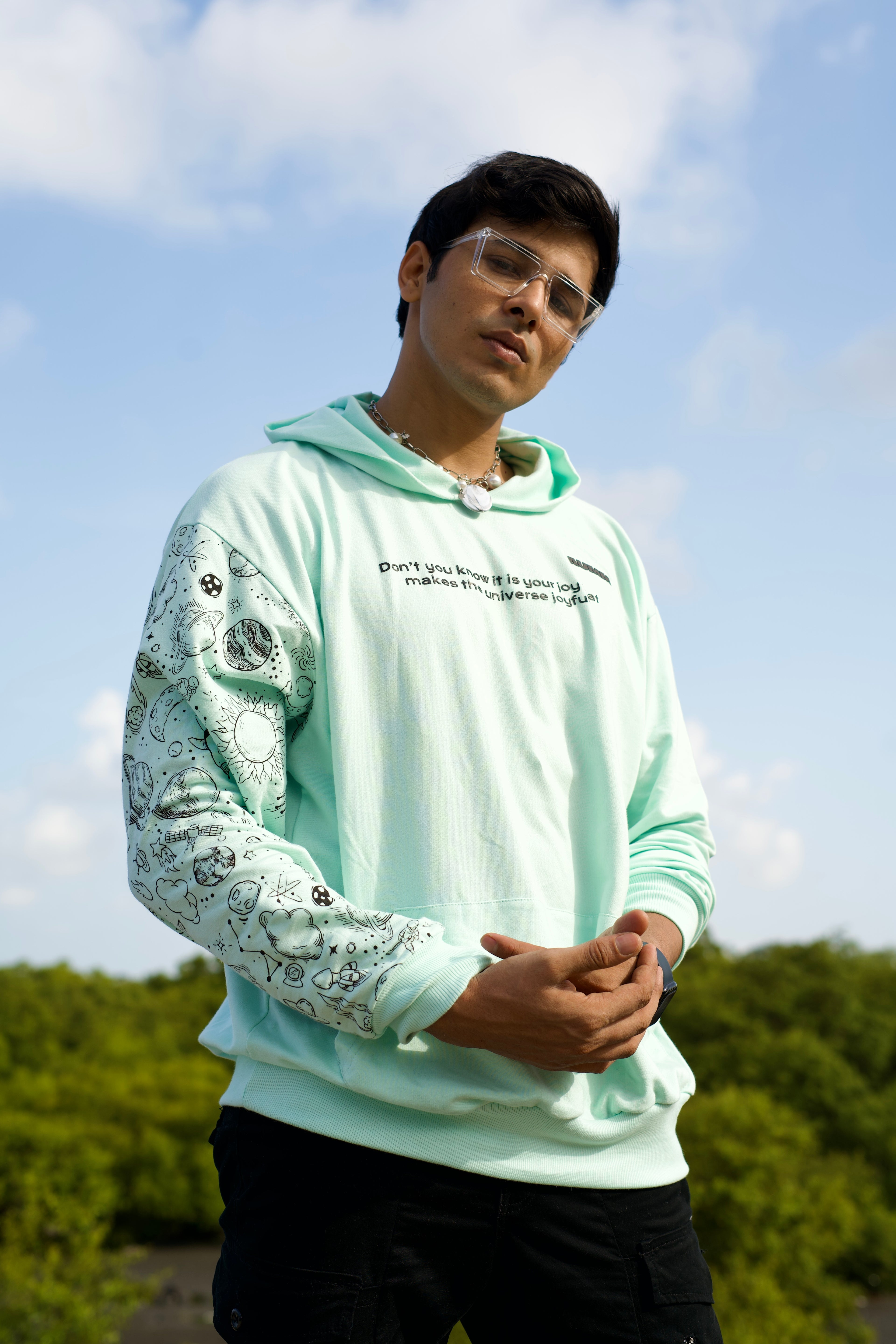 Aqua Blue Oversized Hoodie - AUMM #