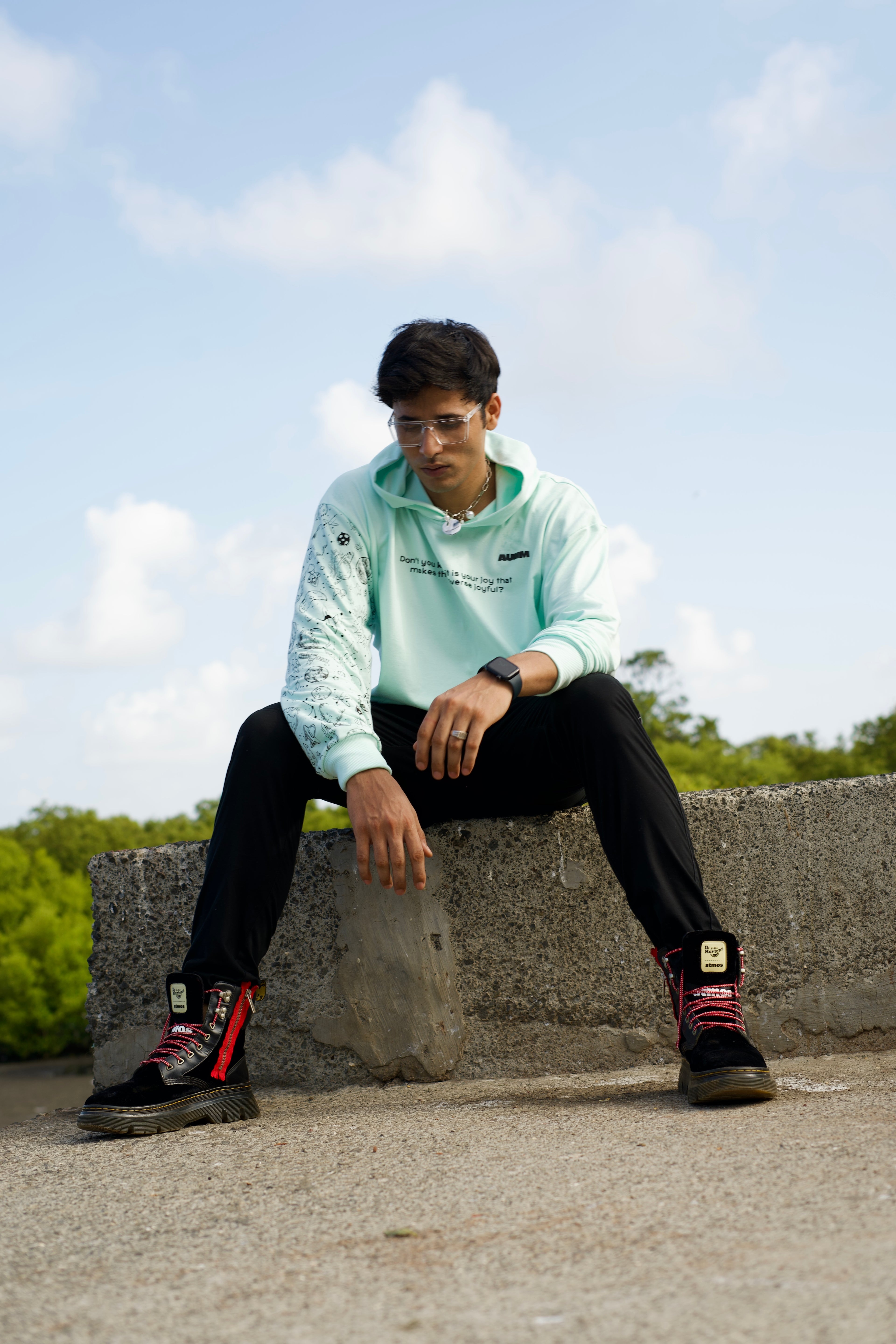 Aqua Blue Oversized Hoodie - AUMM #