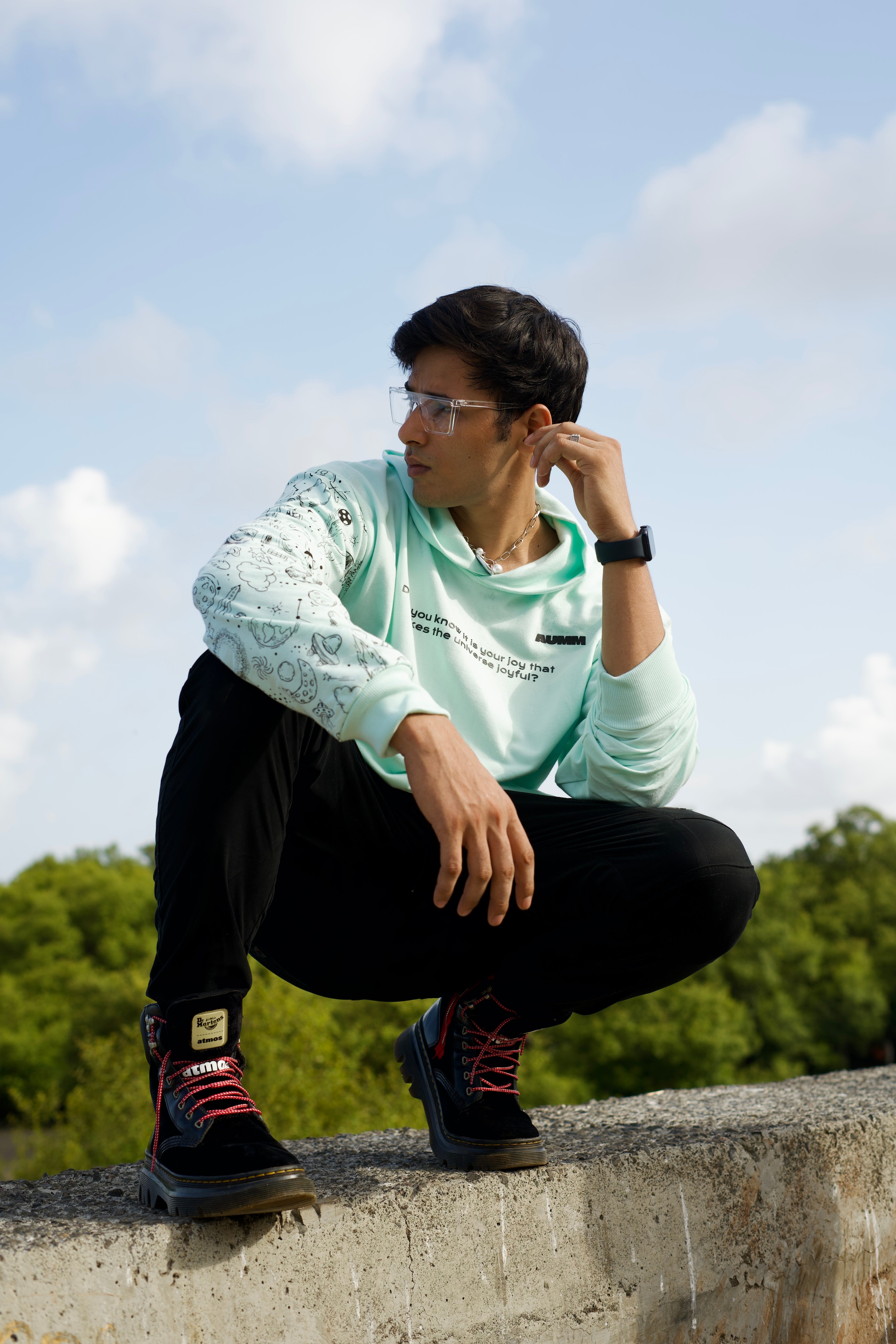 Aqua Blue Oversized Hoodie - AUMM #