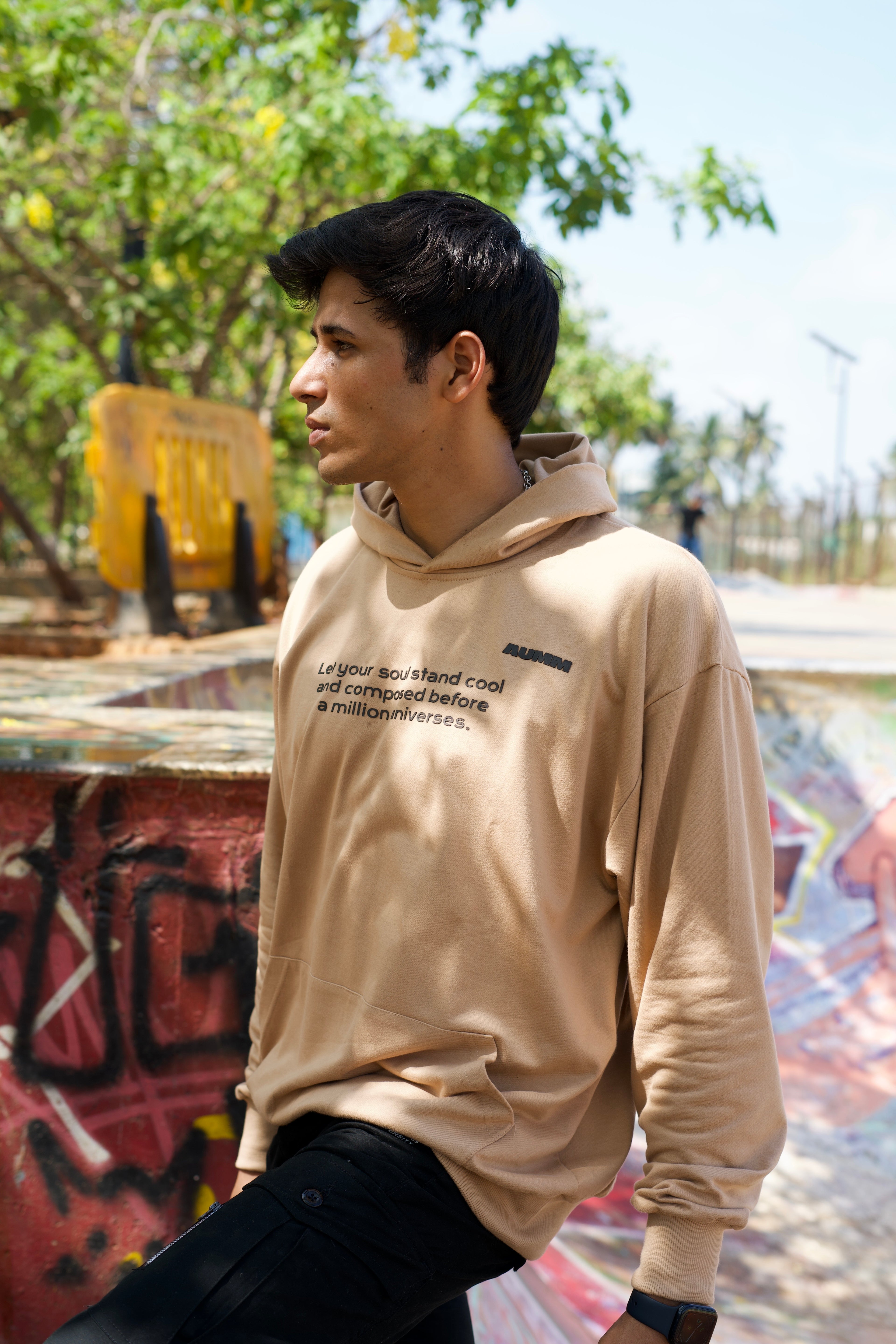 Beige Hoodie Printed 100% Soft Premium Best Quality Oversized Hoodie Jacket