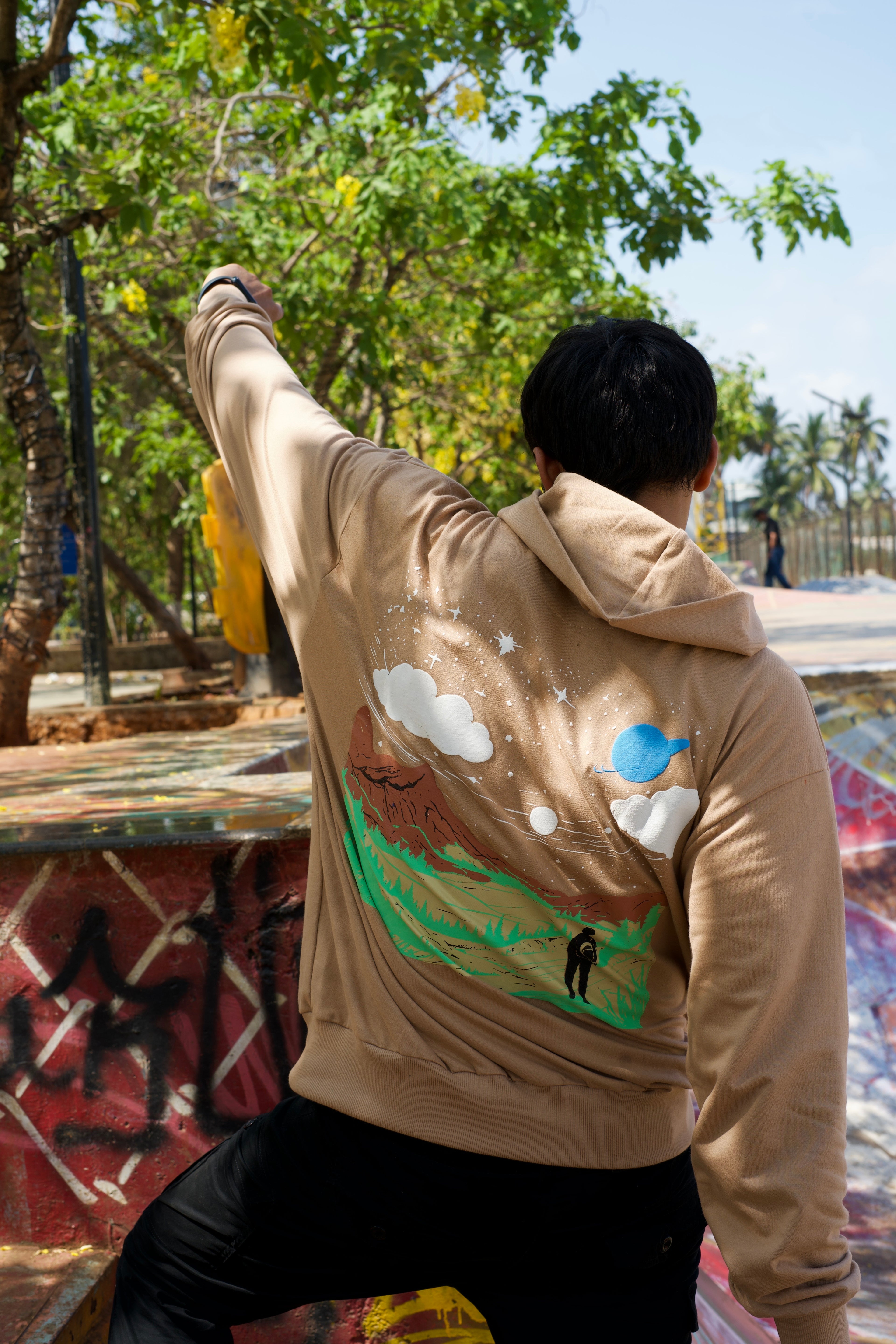 Beige Hoodie Printed 100% Soft Premium Best Quality Oversized Hoodie Jacket