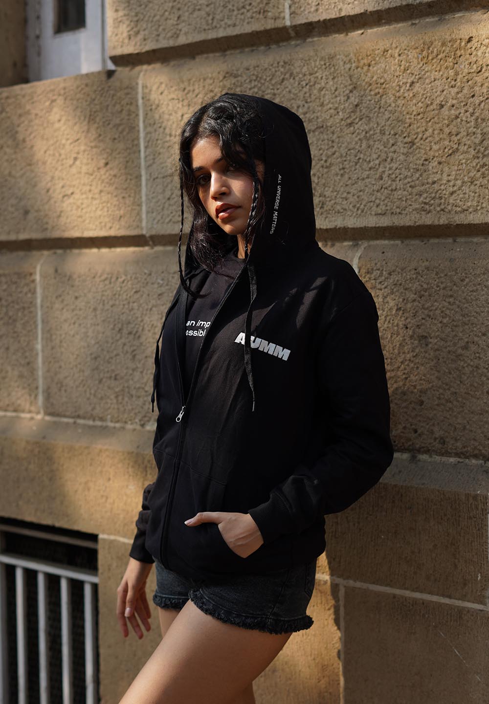 Black 100% Soft Premium Cotton Jacket Hoodie
