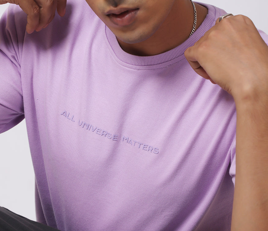 Box Fit Lavender Color T-shirt - AUMM #