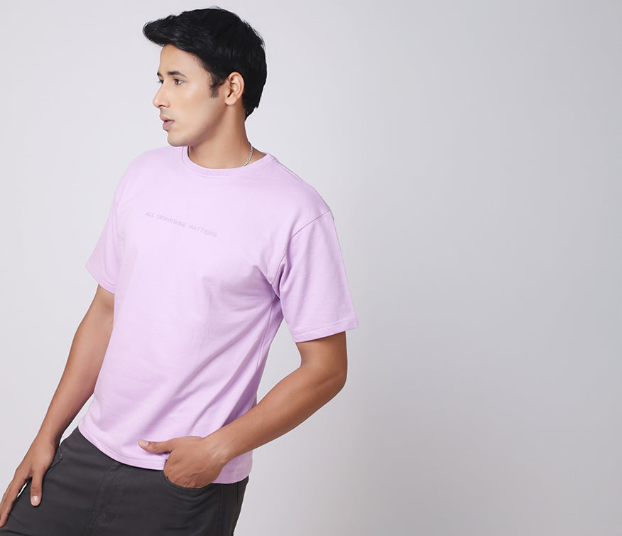 Box Fit Lavender Color T-shirt - AUMM #
