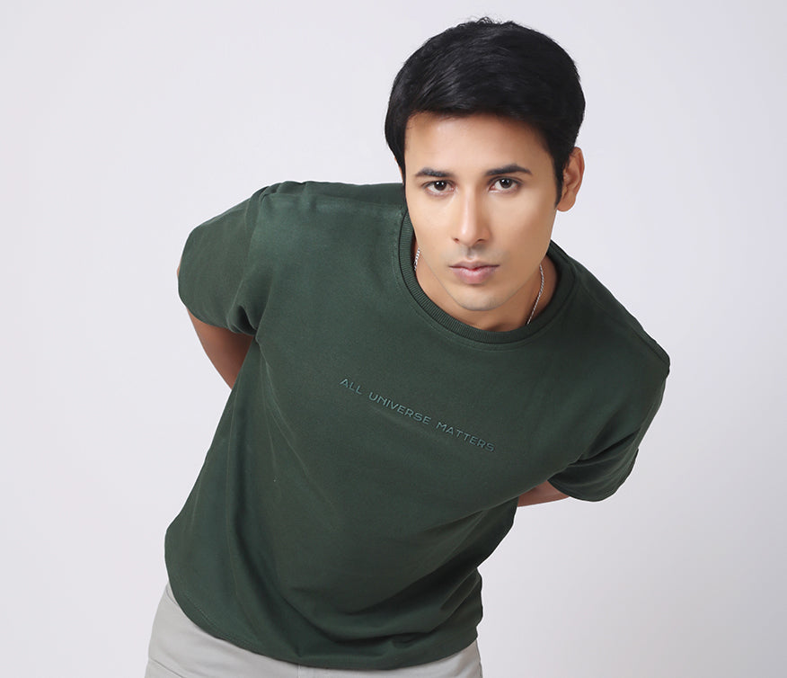 Box Fit Mineral Green T-shirt - AUMM #