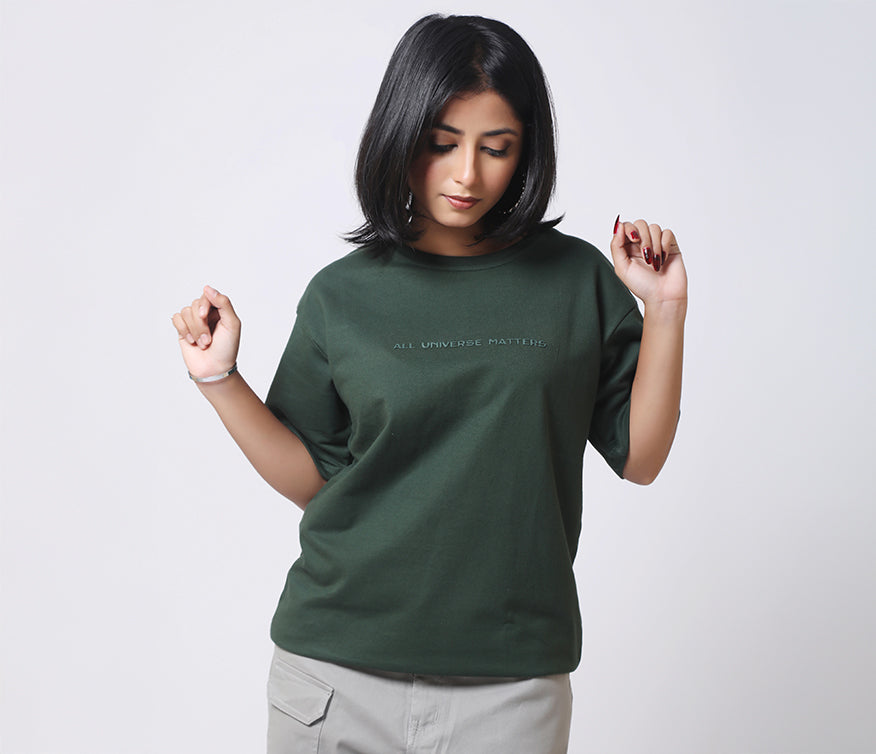 Box Fit Mineral Green T-shirt - AUMM #