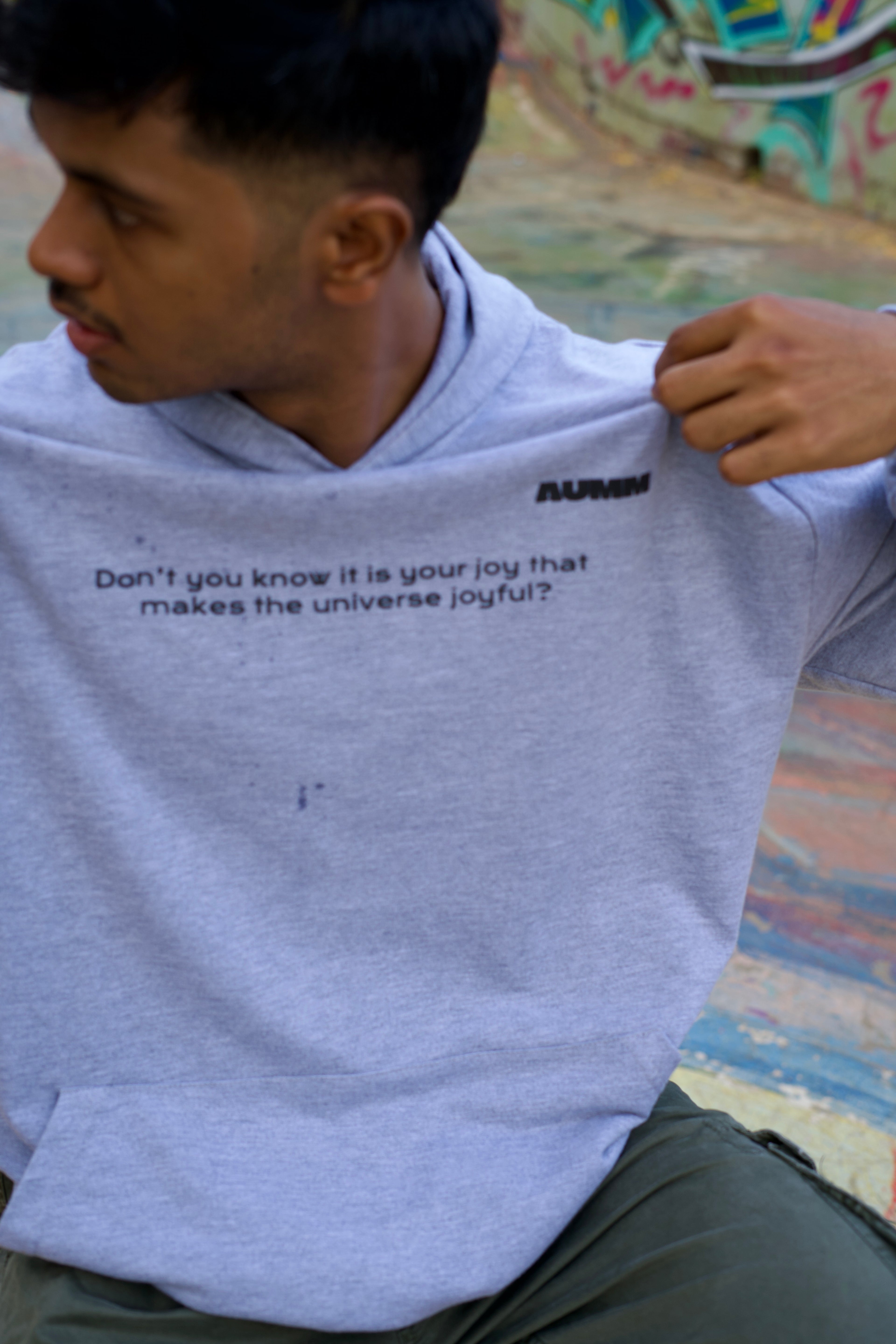 Grey Melange Oversized Hoodie - AUMM #