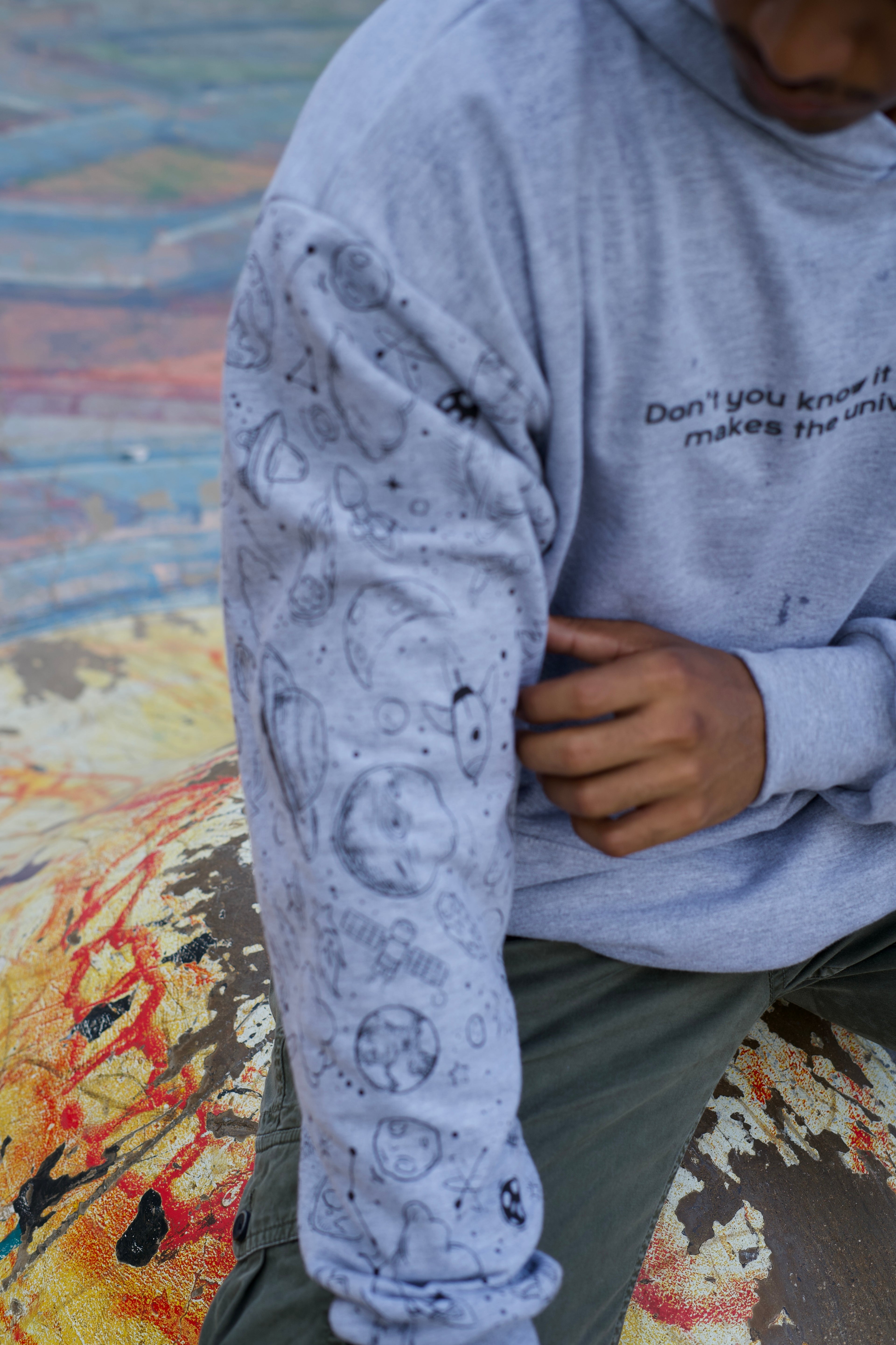 Grey Melange Oversized Hoodie - AUMM #