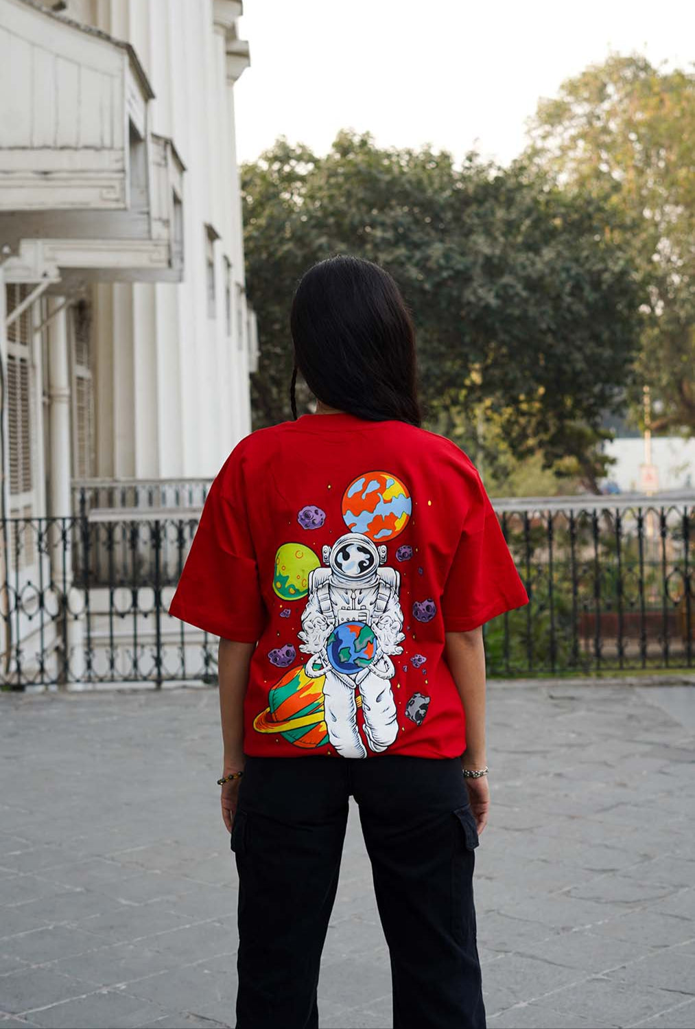 Red Printed Oversized Relaxed Fit Premium Best Quality 100% Cotton T-shirt