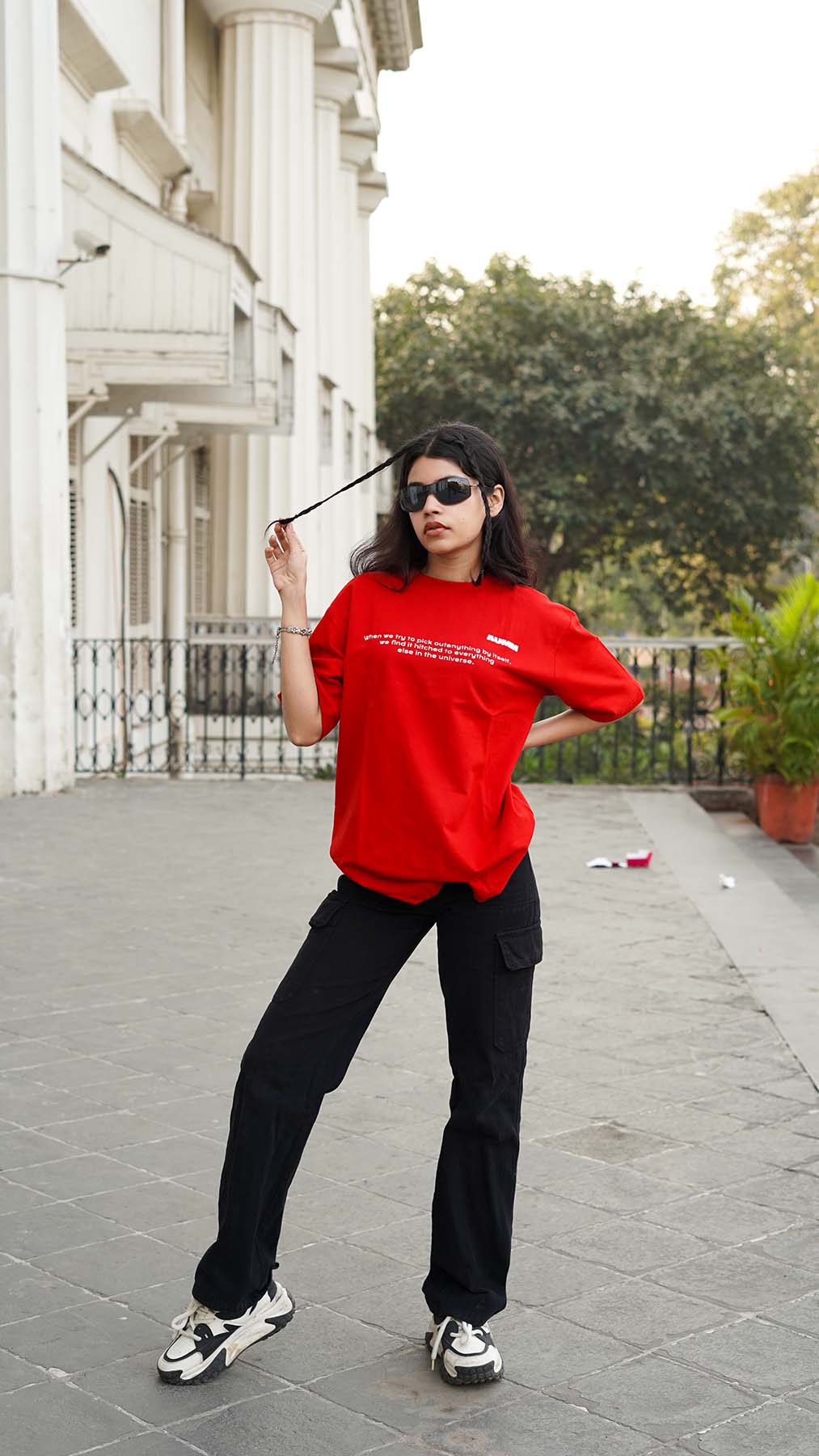 Red Printed Oversized Relaxed Fit Premium Best Quality 100% Cotton T-shirt