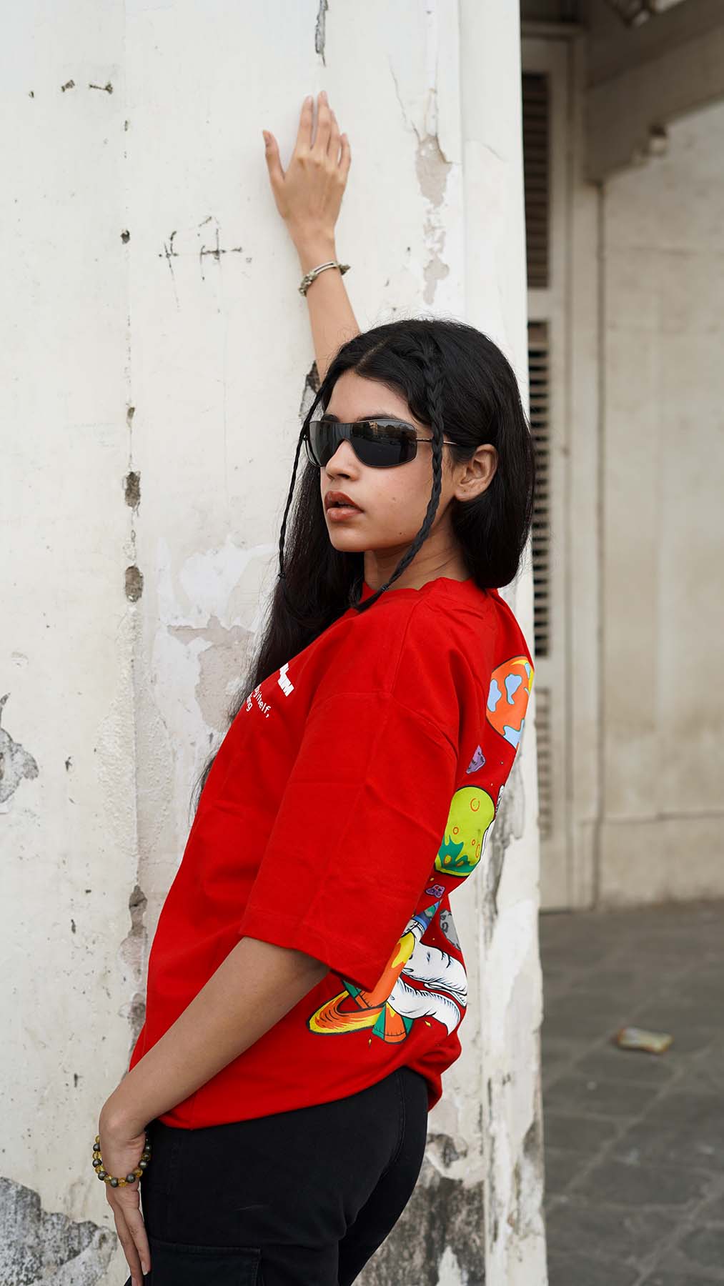 Red Printed Oversized Relaxed Fit Premium Best Quality 100% Cotton T-shirt