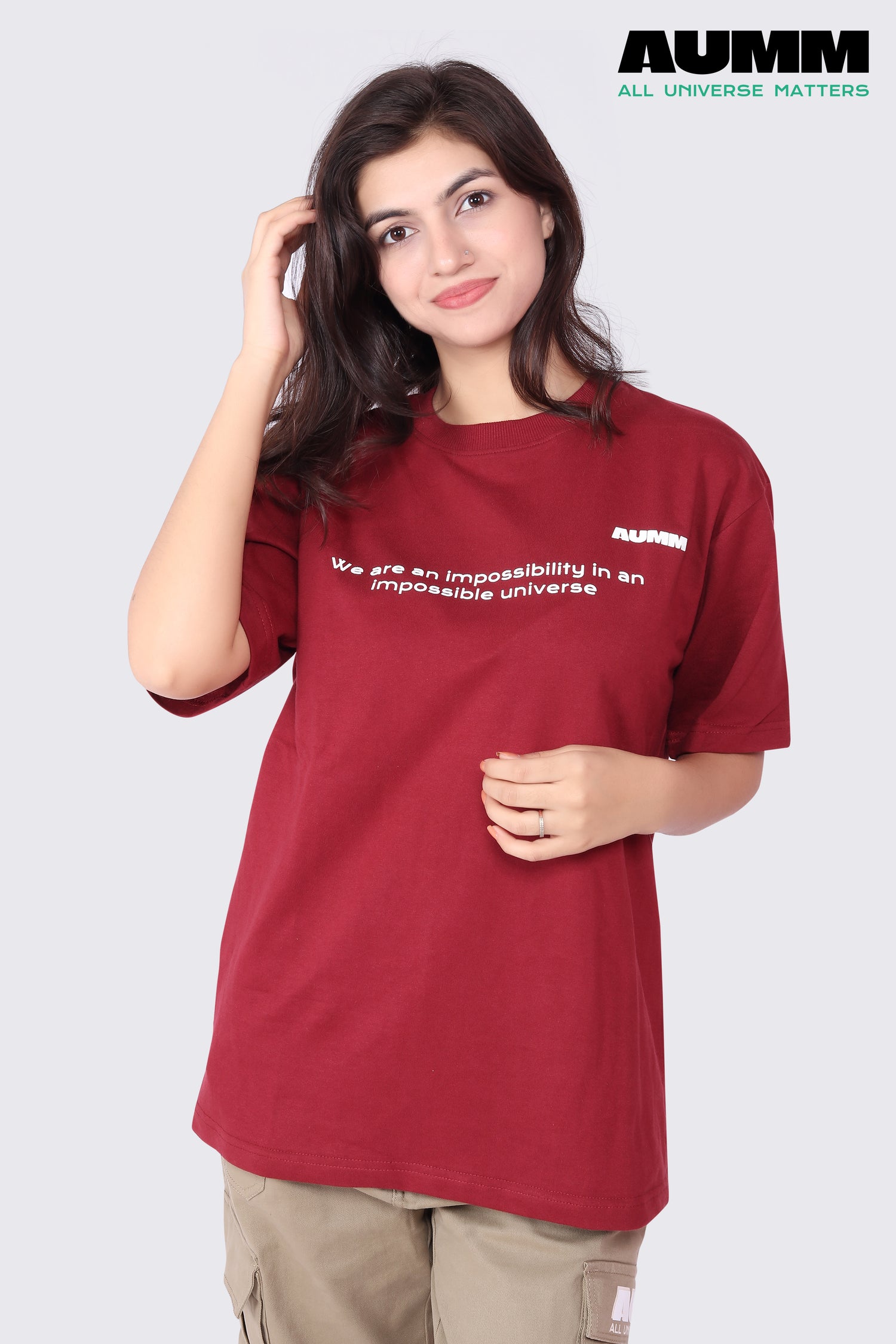 Maroon Oversized T-shirt