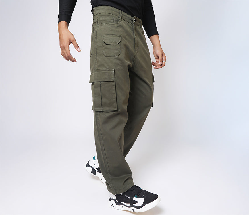 7 Pocket Green Cargo Pants - AUMM #