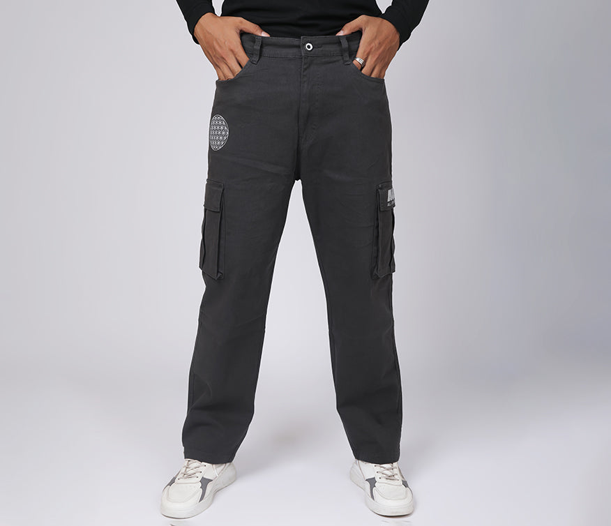 6 Pocket Dark Grey Cargo Pants