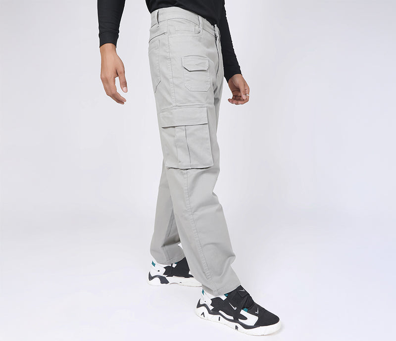 7 Pocket Light Grey Cargo Pants - AUMM