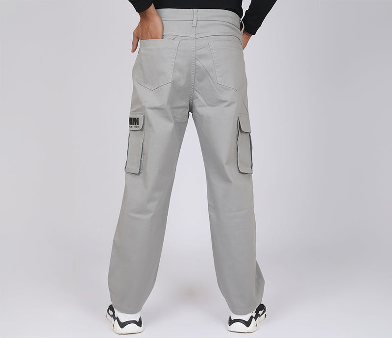 6 Pocket Light Grey Cargo Pants