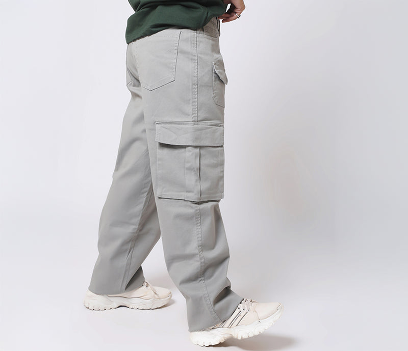 7 Pocket Light Grey Cargo Pants - AUMM