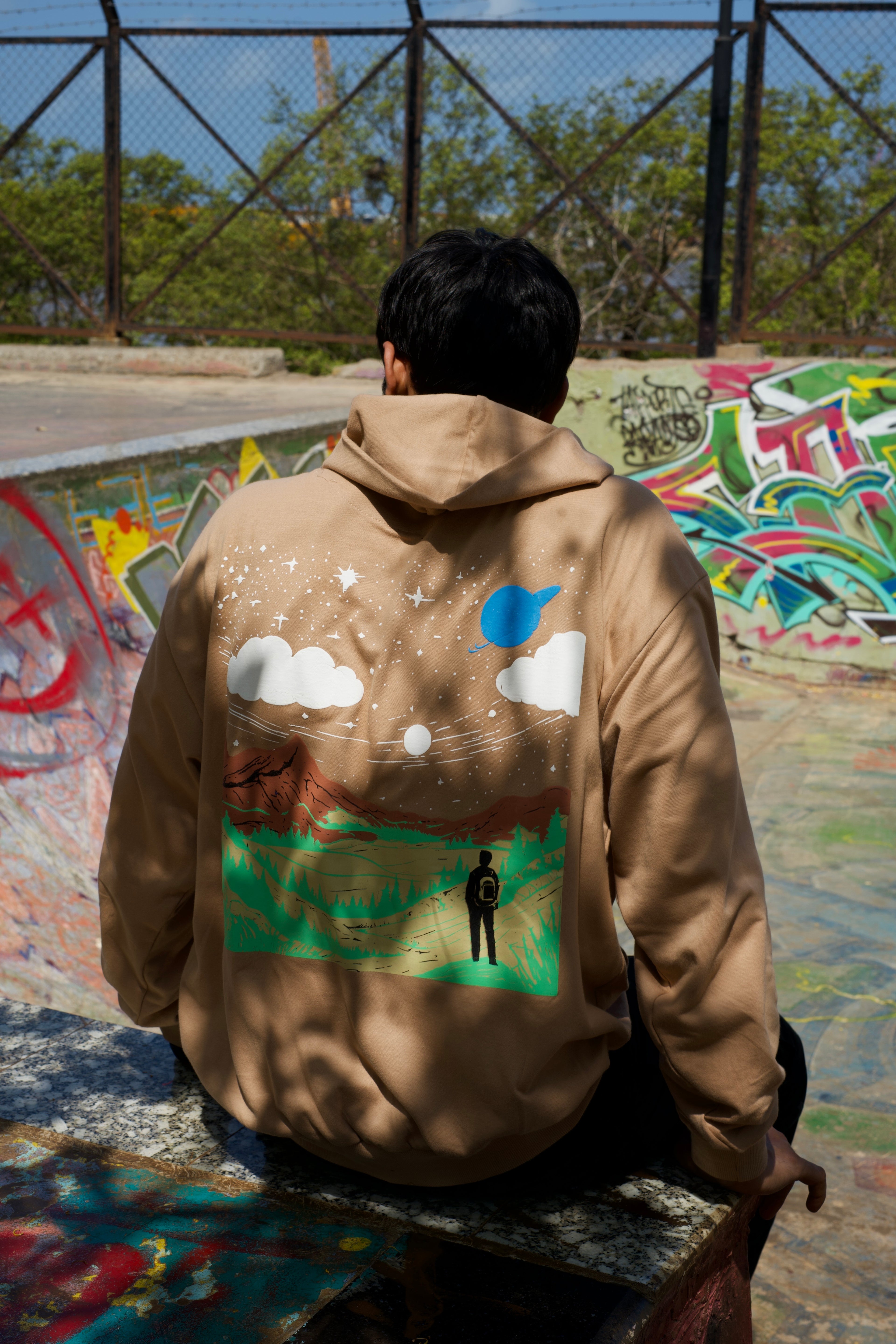 Beige Hoodie Printed 100% Soft Premium Best Quality Oversized Hoodie Jacket