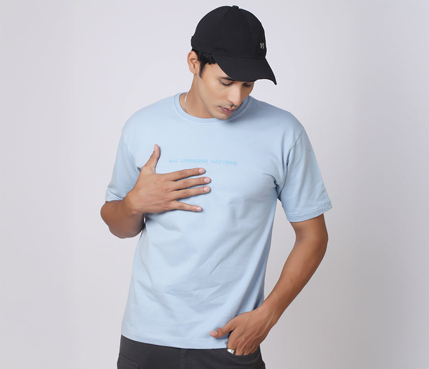Box Fit Sky Blue T-Shirt - AUMM #
