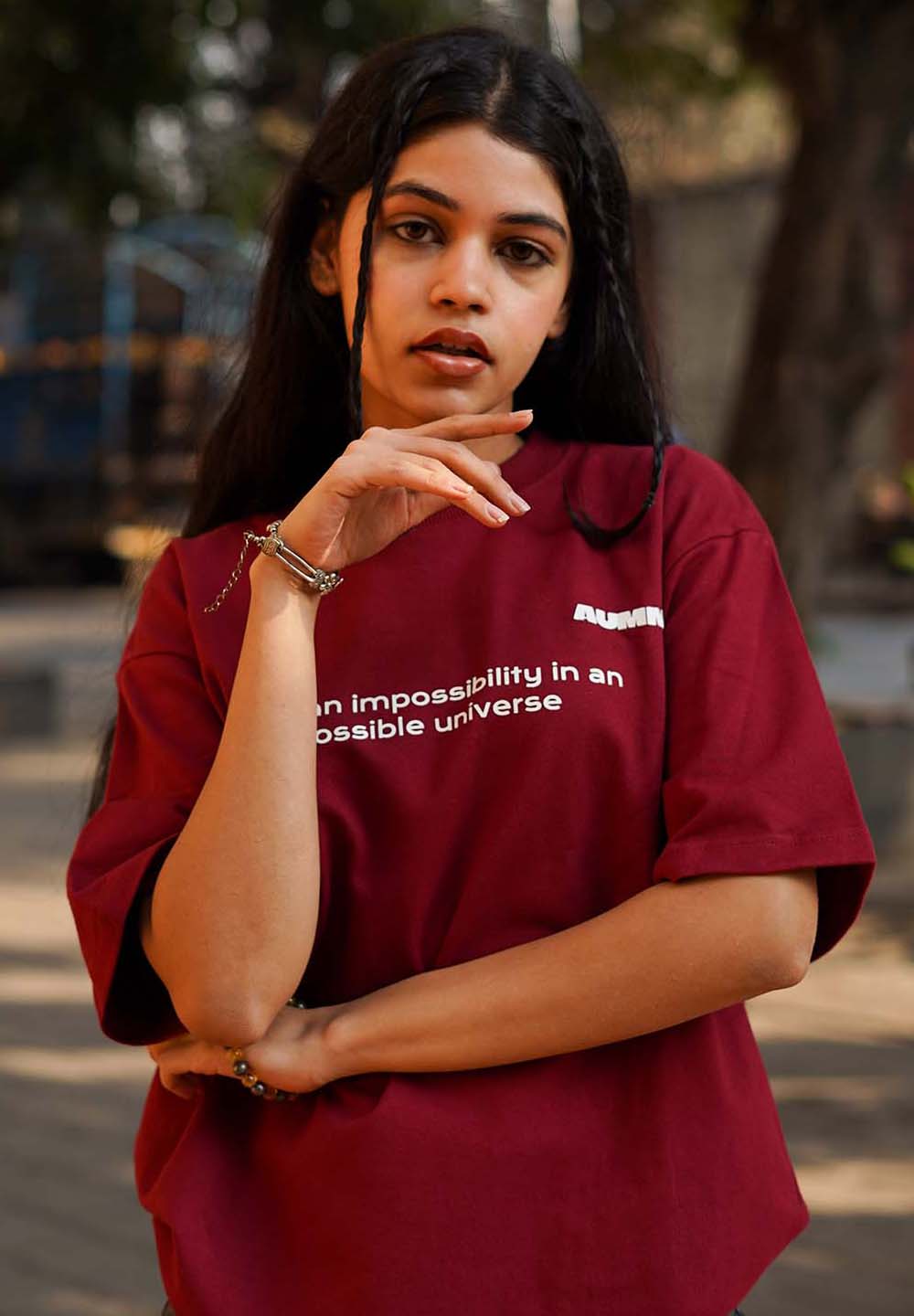 Maroon Mandala Printed 100% Soft Premium Best Quality Oversized Relaxed Fit T-Shirt