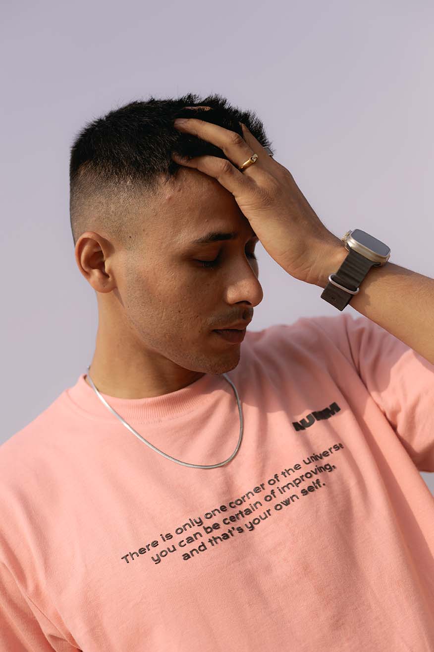 Pink Printed Oversized Relaxed Fit Premium Best Quality 100% Cotton T-shirt
