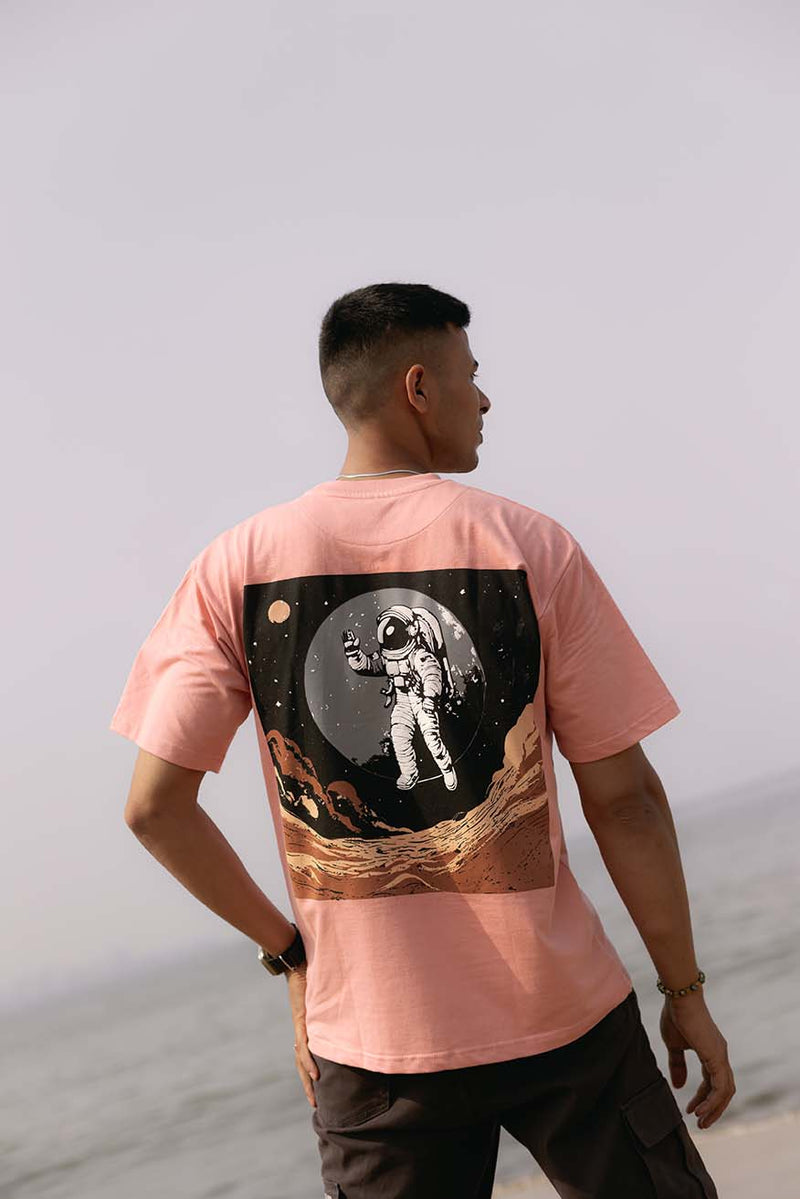 Pink Printed Oversized Relaxed Fit Premium Best Quality 100% Cotton T-shirt