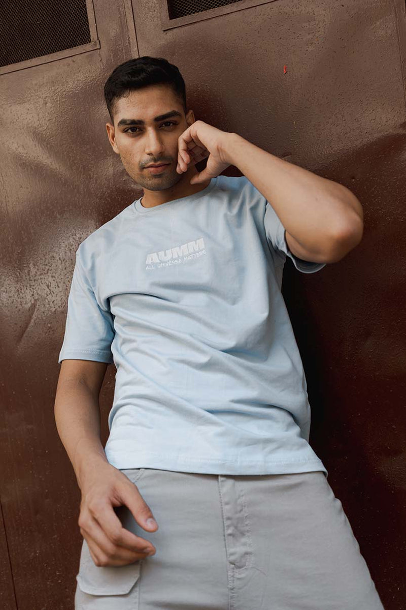 Sky Blue Basic Plain Oversized Relaxed Standard Fit Premium Best Quality 100% Cotton T-shirt
