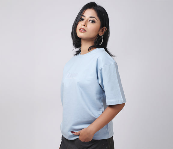 Sky Blue Basic Plain Oversized Relaxed Standard Fit Premium Best Quality 100% Cotton T-shirt