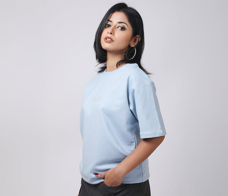 Sky Blue Basic Plain Oversized Relaxed Standard Fit Premium Best Quality 100% Cotton T-shirt