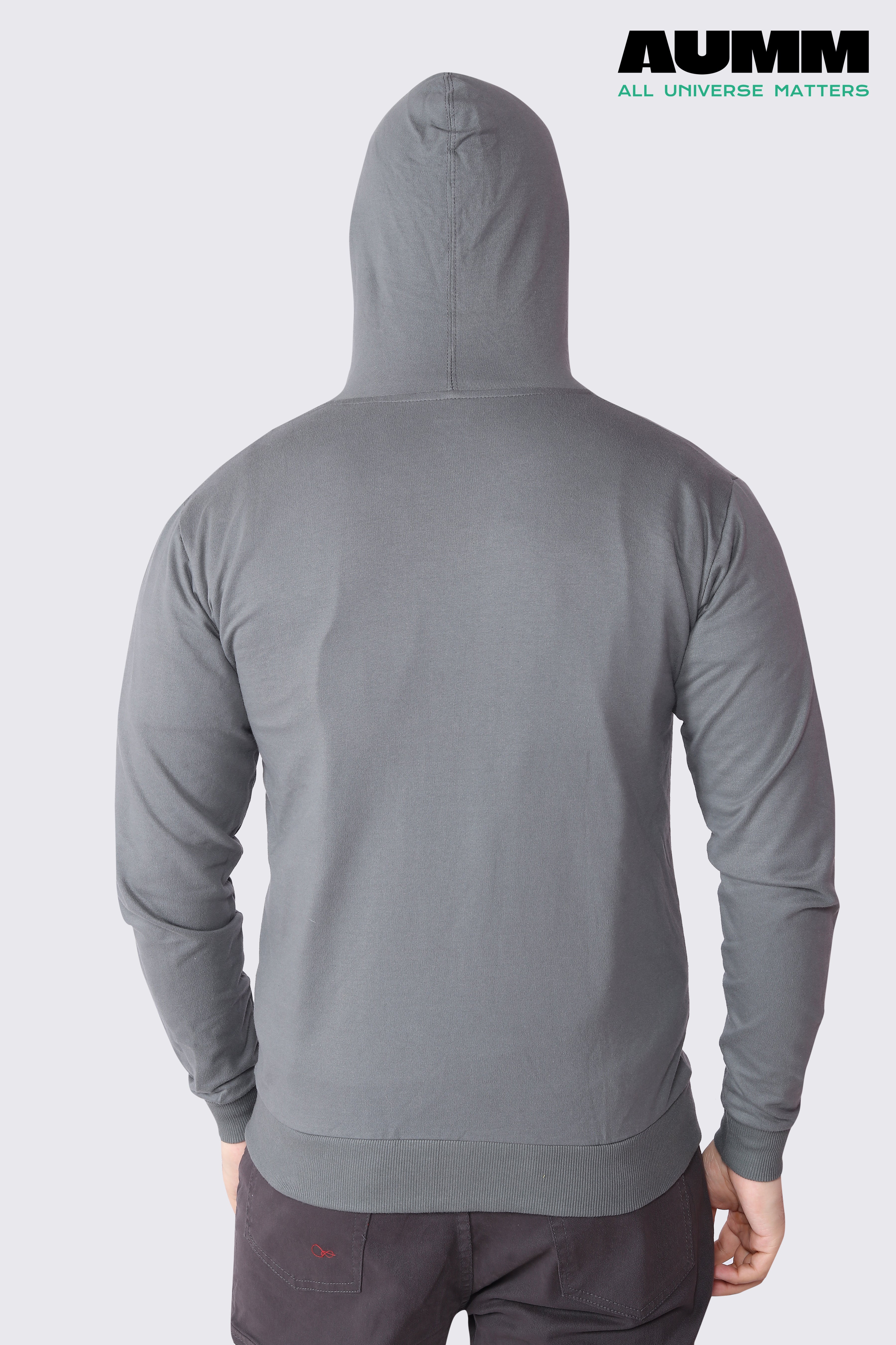 Steel-Grey Slim Fit Zipper Jacket - AUMM #