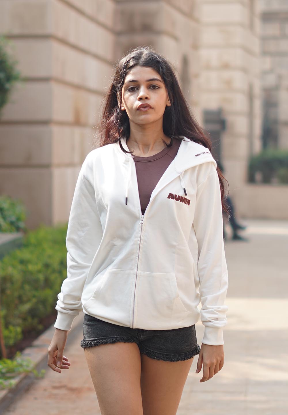 White 100% Soft Premium Cotton Jacket Hoodie