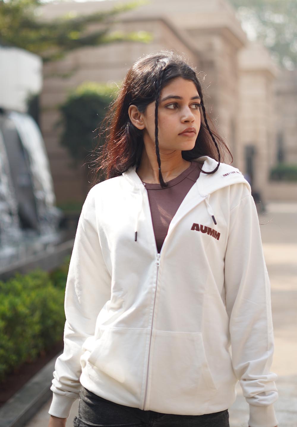 White 100% Soft Premium Cotton Jacket Hoodie